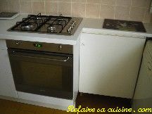 Vue coin cuisson, meuble gaz